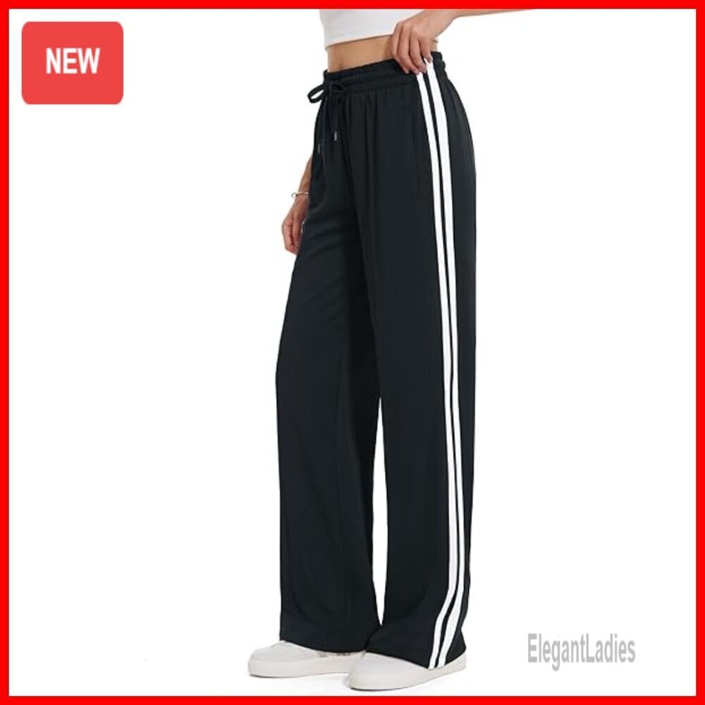 Women's Track Pants with Zippered Pockets, 5 Inseam Options, Straight Leg